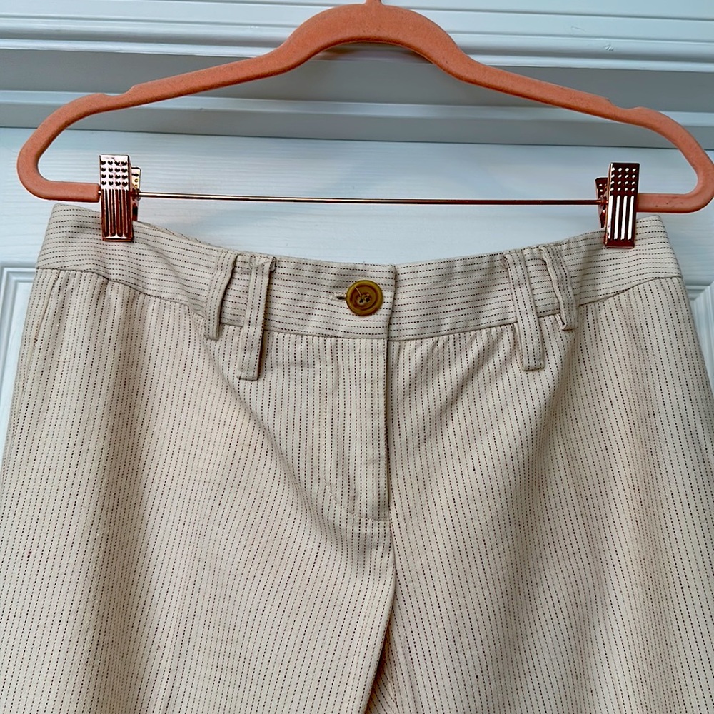 Perfect condition slacks cream with barely there brown pinstripe. Sz Jr 5/6 - Picture 5 of 9